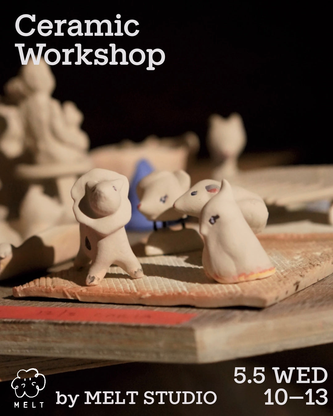Hand-building small creatures and mug cup